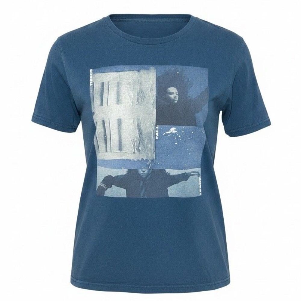 Billie Eilish Hit Me Hard and Soft The Tour Blue Graphic T Shirt Size Small 2024